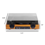 Electrohome Montrose Vinyl Record Player 2-Speed Belt-Drive Turntable, with Audio-Technica Stylus, Speed Control Motor, Built-in Preamp, Wood Plinth, Anti-resonant Platter, Auto-Stop (RR35) Electrohome