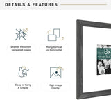 MCS Studio Gallery Classic 16x16 Picture Frame Black Woodgrain, Vertical & Horizontal Wall Hanging Large Picture Frame for Photos, Posters & Art Prints (1-Pack) MCS