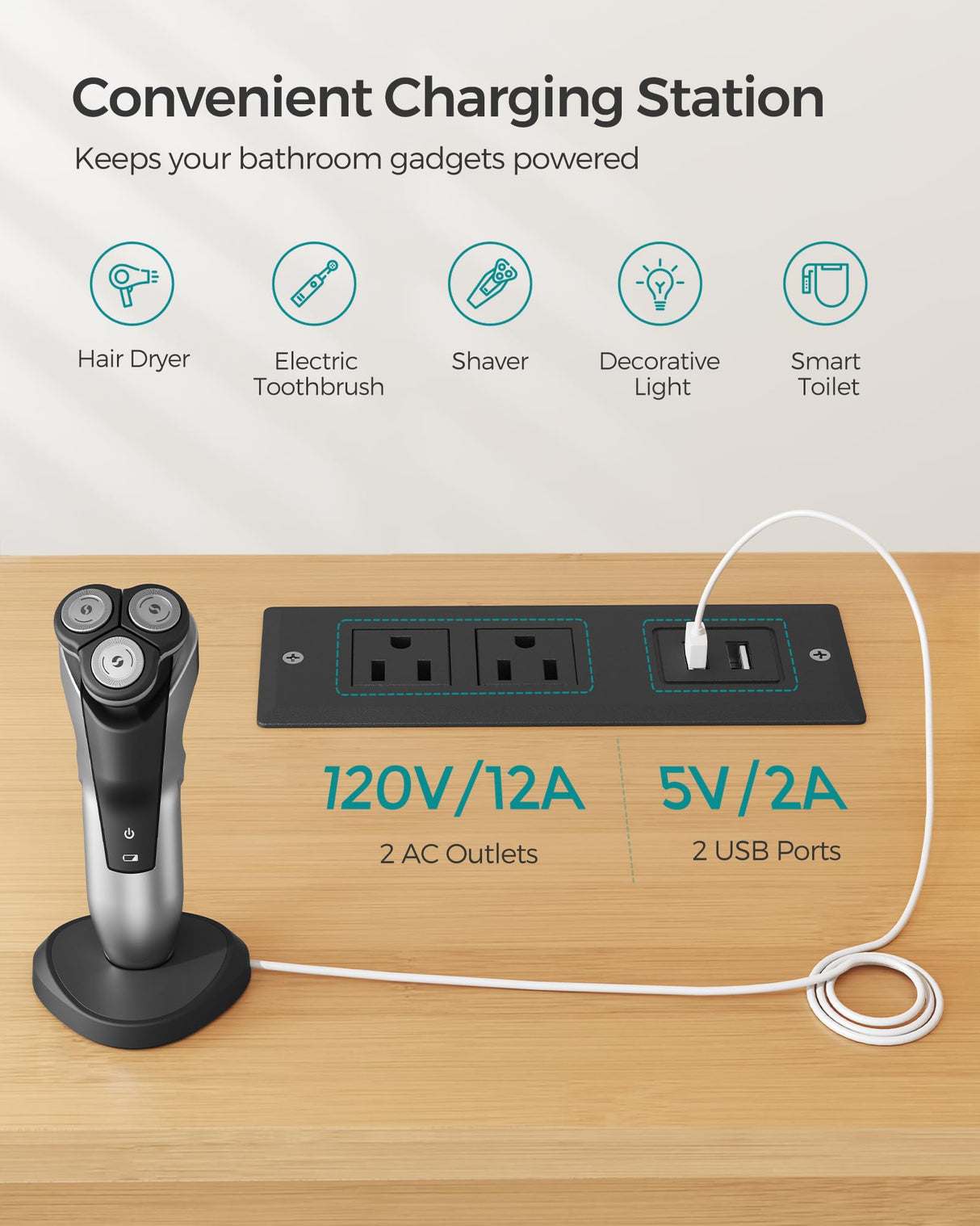 SONGMICS Over The Toilet Storage Cabinet, Bathroom Cabinet with Adjustable Inside Shelf and Bottom Stabilizer Bar, Space-Saving Toilet Rack, Cloud White UBTS010W01 SONGMICS