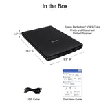 Epson - Perfection V39 II - Color Photo and Document Flatbed Scanner - 4800 dpi Optical Resolution - High-Rise, Removable Lid - Scan to Cloud - USB Power - Image Scanning - Black Epson