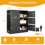 VIYET Employee Storage Locker,6 Door Storage Locker，Metal Locker for Employees Office Steel Gym Lockers with Card Slot Office Storage Lockers for Home,School(Black) VIYET