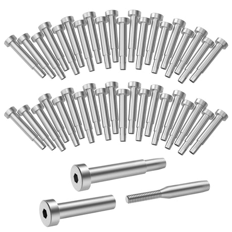 BLIKA 40 Pack 3/16" Invisible Cable Railing Kit, Stainless Steel Invisible Receiver and Swage Stud End, Cable Railing Tensioner 3/16" for 2"x2", 4"x4" Wood/Metal Posts, 3/16" Cable Railing Hardware BLIKA