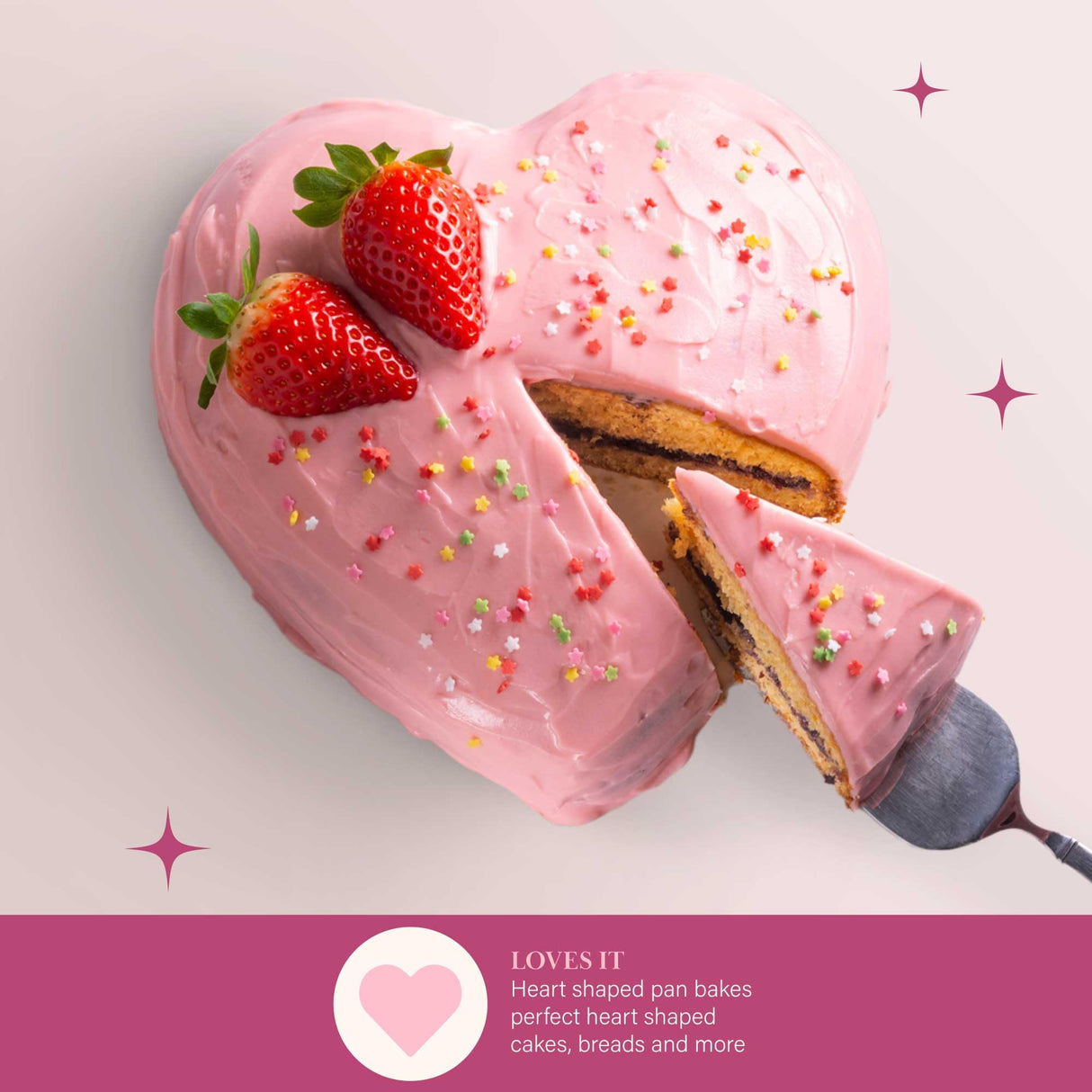 Paris Hilton Heart Shaped Nonstick Bakeware Set, Easy Release Carbon Steel, Includes two 9.5-Inch Pans and four Mini 3.5-Inch Pans, Dishwasher Safe, Made without PFAS or PFOA, 6-Piece Set, Pink Paris Hilton