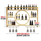 Wall Mounted Led Wine Rack Wine Glass Rack, Bar Unit Metal Floating Shelves, Bar Bottle Display Shelf Wine Cups Hanging Holder, Hanging Goblet For Liquor Bottles, For Kitchen Living Room Home Decor Qxgylz