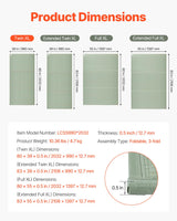 VEVOR Japanese Tatami Mat, Twin XL - 39'' x 80'' Foldable Tatami Mattress, 100% Natural Rush Grass, Japanese Floor Mattress with Non-Slip Backing & Fresh Scent, Tatami for Sleeping, Meditation, Yoga VEVOR