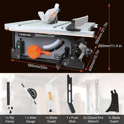 Table Saw for Jobsite, Prostormer 8-Inch Portable Tablesaw 25-Inch Rip Capacity,11-Amp Compact Benchtop Saw with Sliding Miter Gauge for Woodworking & DIY - WoodArtSupply