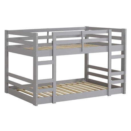 Walker Edison Alexander Classic Solid Wood Stackable Jr Twin over Twin Bunk Bed, Twin over Twin, Grey Walker Edison