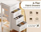 Casaottima L Shaped Desk with 4 Drawers, 47" White Computer Desk with Storage, Reversible Kids Study Table with CPU Stand & Hook, Corner Work Table for Home Office Casaottima