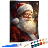 SKRYUIE Christmas Paint by Numbers Kit for Adults, Acrylic Oil Painting by Numbers Kits Santa Claus for Beginner with Paintbrushes Brushes Paintwork Art Crafts Canvas for Home Decor 16x20 inch SKRYUIE