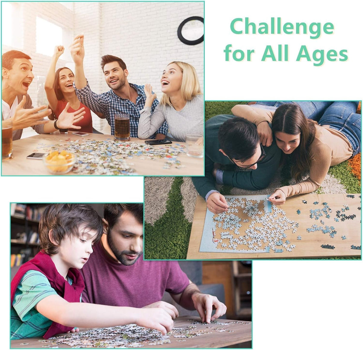 AMAZING PUZZLES 1000 Piece Jigsaw Puzzle for Kids and Adults 19x27in - Wild Horses AMAZING PUZZLES