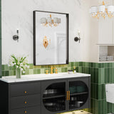 Dimelax Black Vanity Wall Mirror, 22x 30 Inch Rectangular Bathroom Mirrors for Over Sink, Aluminum Metal Framed Mirror, Tempered Glass, Anti-Rust, Wall Farmhouse Mirrors (Horizontal/Vertical) Dimelax