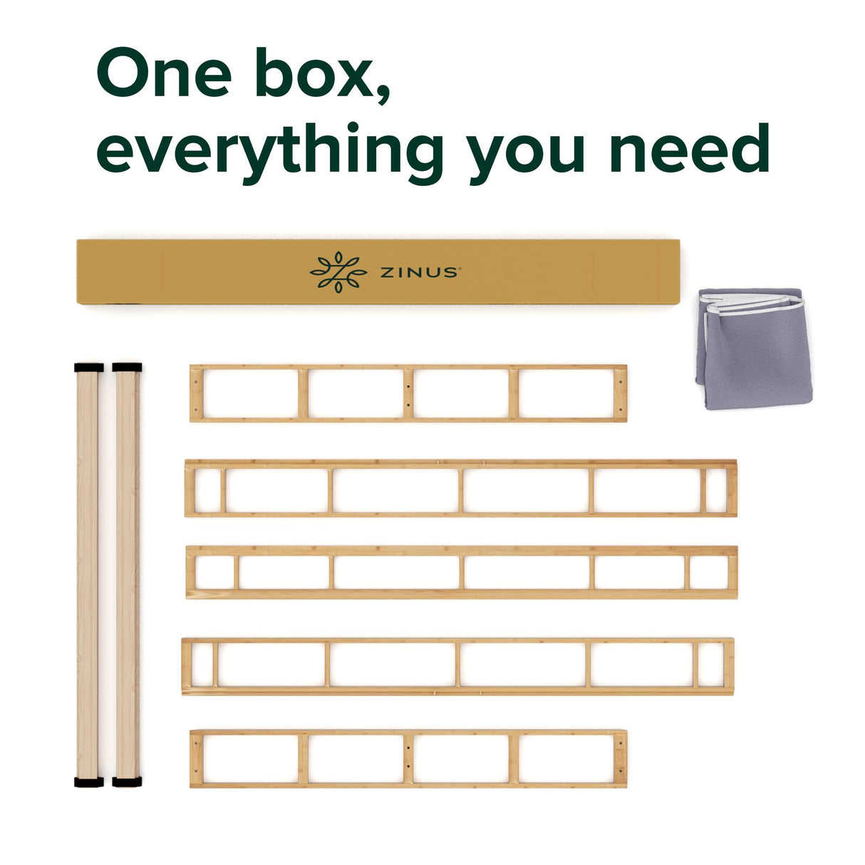 ZINUS Edgar 8 Inch Bamboo Box Spring, Mattress Foundation, Sturdy Bamboo Structure, Low Profile, Easy Assembly, King Zinus