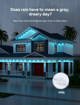 Isablelala Permanent Outdoor Lights, 150ft with 90 RGB LED Lights for Daily and Christmas, Halloween, 49 Scene Modes+DIY for Outdoor Decor, IP66 Waterproof, Compatible with Alexa, Google Assistant Isablelala