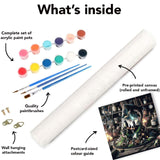 Paint by Numbers Kit for Adults Beginner, Halloween Hat Landscape Adult Paint by Number Kits On Canvas, DIY Oil Painting Kits for Gift Home Wall Decor 16x16 Inch BYGFHLYW