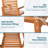 MFSTUDIO Acacia Wood Patio Dining Chairs Set of 6, All Weather Extra Large Outdoor Dining Chairs, 6 Pieces Slat Back Teak Finished Patio Chairs with Soft Removable Cushion for Garden, Backyard(6 Pcs) MFSTUDIO