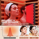 MEISSALIVVE Full Spectrum Sauna for Home,2~3 Person Indoor Infrared Sauna Room with 10 Minutes Warm-up Heate,Canadian Hemlock Wood Home Infrared Sauna with Bluetooth. and Tempered Glass MEISSALIVVE
