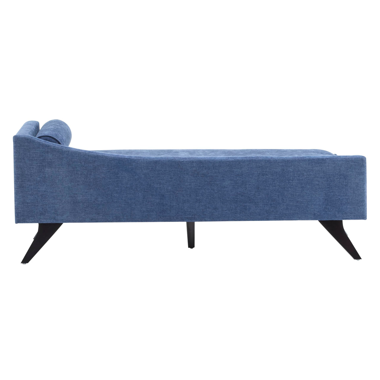 Christopher Knight Home Cagle Upholstered Loveseat Sofa with Splayed Legs, Birch Wood Frame Lounge Chair, Living Room Chaise Lounge Chair Indoor, Soft Lounge Sofa with Rolled Accent Pillow, Navy Blue Christopher Knight Home