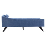 Christopher Knight Home Cagle Upholstered Loveseat Sofa with Splayed Legs, Birch Wood Frame Lounge Chair, Living Room Chaise Lounge Chair Indoor, Soft Lounge Sofa with Rolled Accent Pillow, Navy Blue Christopher Knight Home