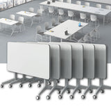 Conference Table, Folding Conference Room Tables Office Table Flip Top Mobile Meeting Training Table with Wheels, Seminar Boardroom Table for Home Office Classr ( 6 Pack 63 x 23.6 x 29.5 inch ) Ysjndasm