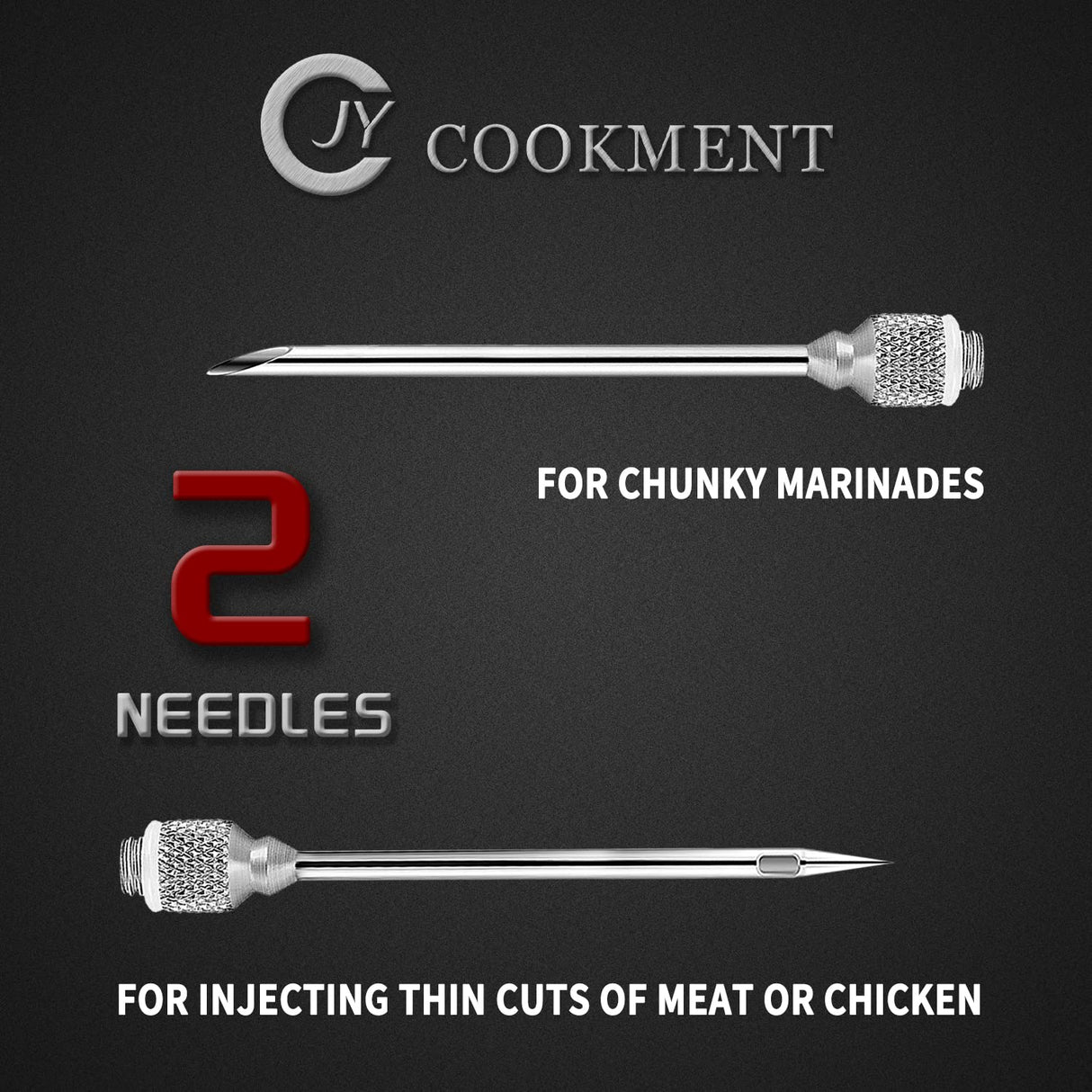 JY COOKMENT Meat Injector Syringe, 1-oz Marinade Flavor Injector with 2 Professional Needles,1 Cleaning Brushes JY COOKMENT