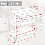 Pelnuies 3 Tray Tool Cart with Drawers, 400 LBS Capacity Rolling Tool Cart on Wheels, Heavy Duty Utility Cart with Pegboard, Mechanic Tool Storage Cart for Garage, Warehouse and Repair Shop, Orange Pelnuies