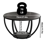 HOMERECOMMEND Round Coffee Table,Wooden 2-Tier Circle Coffee Tables with Storage Shelves,Accent Center Table for Living Room, Sofa Table for Home Office, Black HOMERECOMMEND
