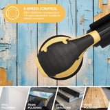 Inequalit 2.4Amp 5 Inch Orbital Sander, 6000-13000OPM Random Orbital Sander with 6 Variable Speed, 15Pcs Sandpapers and Dust Collector Included, Fit for Sanding and Polishing Inequalit