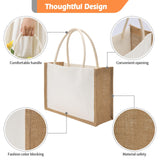 YOUKE OLA 20 Pack Burlap Tote Bags Jute Tote Bags Reusable Water Resistant Beach Bag Blank Canvas Grocery Bag for Women Bridesmaid Wedding Gift DIY 12.6 x 8.3 x 5.1 Inch YOUKE OLA