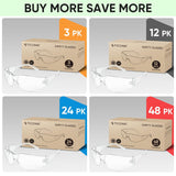 TICONN 12 Clear Safety Glasses for Men, Safety Goggles with Scratch Impact Resistant Meets ANSI Z87.1 Standard (12 Pack) TICONN