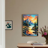 Landscape Paint by Numbers, Sunset Paint by Numbers Kit for Adults Beginner, DIY Painting by Numbers for Adults for Gift Home Wall Decor(16 x 20 Inch) hkejoi