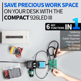 YIHUA 926 III 60W Digital Display Soldering Iron Station Kit w 2 Helping Hands, 6 Extra Iron Tips, Lead-Free Solder, Solder Sucker, S/S Tweezers, °C/ºF Conversion, Auto Sleep & Calibration Support YIHUA