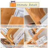 Bamboo Tree Bookshelf, 8-Tier Wood Bookcase, Free Standing Book Organizer Shelves, Books/Albums/Files Holder Display Storage Rack Space Saver for Living Room Bedroom-Log 55x23x5inch HM&DX