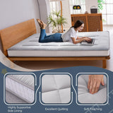 MAXYOYO Brand 6" Full Mattress, Grey, Medium, Floor Futon Mattress with Upgraded High-Density Base Support Foam, Includes Dustproof Cover & Straps MAXYOYO