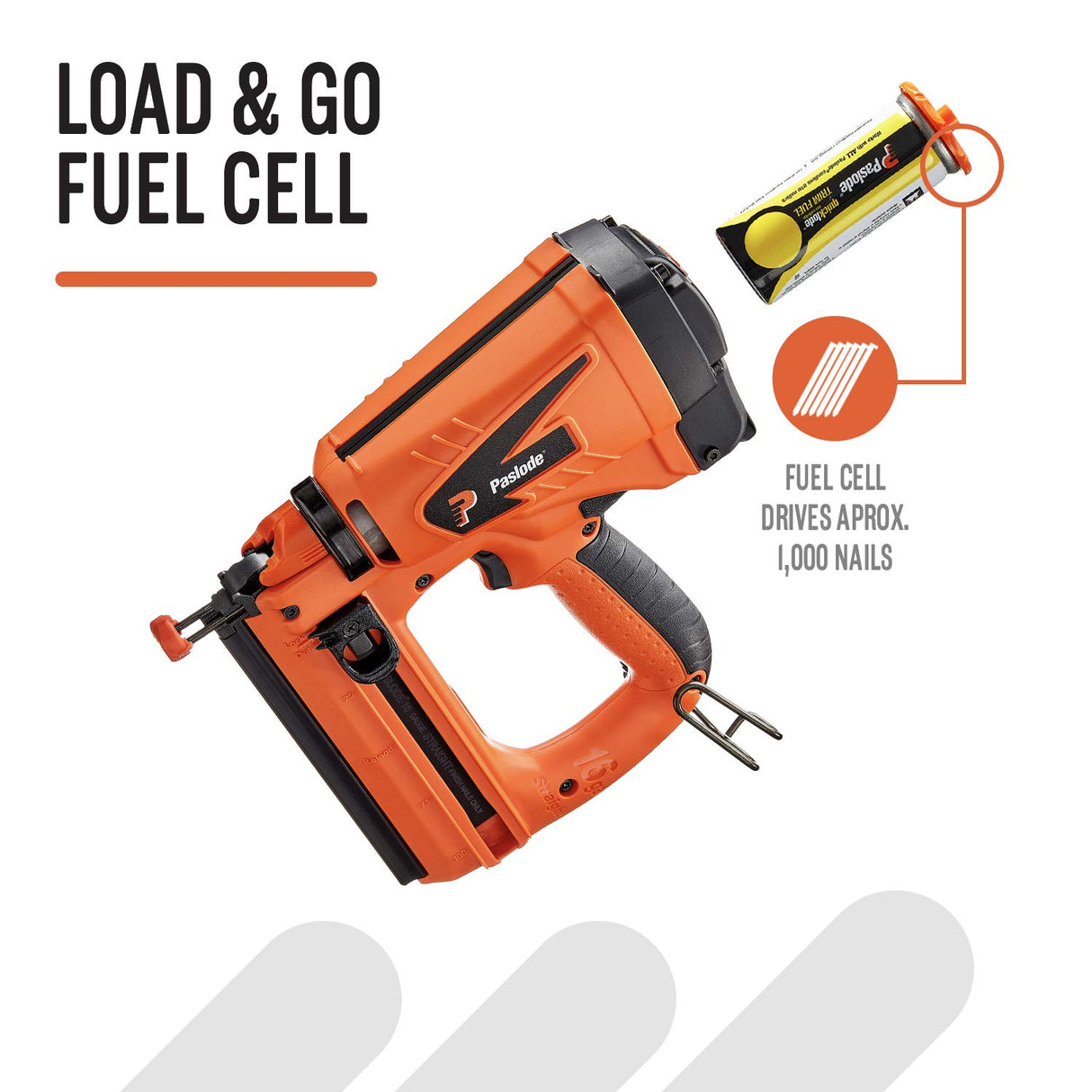 Paslode, Cordless Finish Nailer, 916000, 16 Gauge, Battery and Fuel Cell Powered, No Compressor Needed Paslode