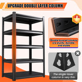 FFVVGH 72 ”H Garage Shelving Heavy Duty, Garage Storage Shelves 2500LBS Industrial Shelving Unit, Adjustable Metal Shelving, Steel Garag Organizer, Rack Shelf for Basement, 72 ”H×36”W×16”D FFVVGH