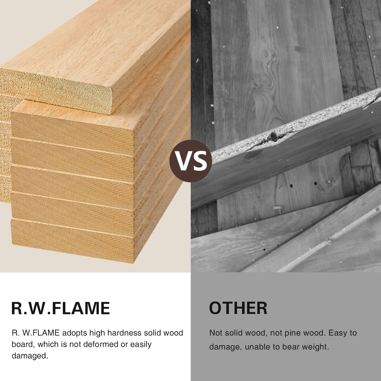 R.W.FLAME Fireplace TV Stand for 50 Inch TV, Modern Entertainment Center with 20" Electric Fireplace, TV Console with Open Shelves for Living Room and Bedroom, 48 Inch, Walnut R.W.FLAME