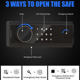 Riflevault 10-14 Rifle Gun Safe for Shotguns, Large Unassembled Gun Safe for Home Rifle and Pistols with Dual Alarm and Mute Mode, Long Gun Cabinet for Rifles with Touchscreen Pad, Removable Shelves Riflevault