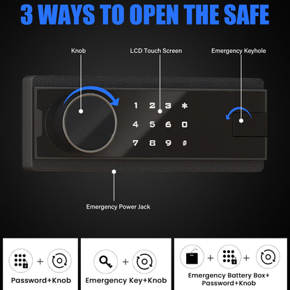 Riflevault 10-14 Rifle Gun Safe for Shotguns, Large Unassembled Gun Safe for Home Rifle and Pistols with Dual Alarm and Mute Mode, Long Gun Cabinet for Rifles with Touchscreen Pad, Removable  - WoodArtSupply