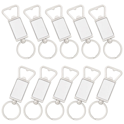 Framendino, 10 Pack Sublimation Blanks Keychains Metal Bottle Opener Transfer Sublimation Key Rings