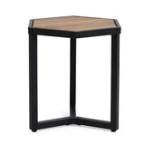Christopher Knight Home END Table, Black Metal + Teak Christopher Knight Home