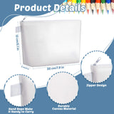 Weewooday 12 Pieces Canvas Makeup Bags for Women Plain Cosmetic Pouch with Zipper Blank DIY Bags for Travel Wedding Teacher Women Toiletry Makeup Cosmetic Stationery(White) Weewooday