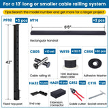 Muzata 6'6"-13' Side Mount Black Complete Cable Railing Kit 36 Inch Cable Railing System for Decks with Post Handrail Space-Saving Fasica Mount with User Guide RCF2 BH4S Muzata
