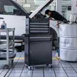 WAYTRIM 5-Drawer Rolling Tool Chest, Removable Tool Cabinet Box with Wheels and Drawers, Tool Cabinet Storage Box, Adjustable Shelf, Portable with Wheels and Lock for Warehouse, Repair Shop (Black) WAYTRIM