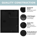 Golden State Art, 11x14 Picture Frame - Rustic Solid Wood with HD Plexiglass - 11 x 14 Picture Frame for Wall Mounting - Horizontal and Vertical Display - Distressed Black Golden State Art