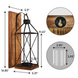 Homemory Wall Candle Sconce, Wood Rustic Candle Holder Decorative Candle Lantern with Glass Holder, Wall Decorations for Living Room, Dining Room Homemory