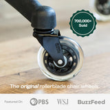 The Original Rollerblade Office Chair Wheels (As Seen On PBS) - Incredibly Smooth & Quiet Rolling Casters - Safe for Hardwood Floors & Carpet - Easy Installation with Universal Fit - Set of 5 - Black The Office Oasis