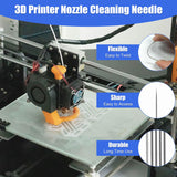 26pcs 3D Printer Nozzle Cleaning Kit, Including 20 Nozzle Cleaning Pins/Needles 2 Wire Brushes 2 L-Shaped Wrenches 2 Tweezers with Storage Box for Prusa 3D Printer Maintenance Accessories NQEUEPN