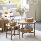 FairyHaus Wicker Baskets for Organizing 3Pack, Large and Small Wicker Storage Baskets Set, Hand Woven Baskets for Storage, Natural Water Hyacinth Storage Baskets for Pantry Shelf FairyHaus