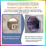 Infinity Hexagon Mirror, Remote Control LED Tunnel Lamp, Multicolor Tunnel Lamp Infinity Light Wall Hanging Lights, Infinity Mirror Art Light Night Light with Multi Color Changing Light,30cm/11.81in WoodArtSupply