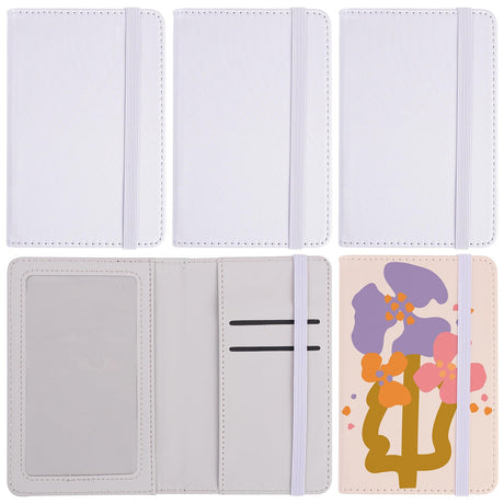 Framendino, 8 Pack Sublimation Passport Holder Covers Heat Transfer Wallet for Passport Business Cards Black and Grey Framendino